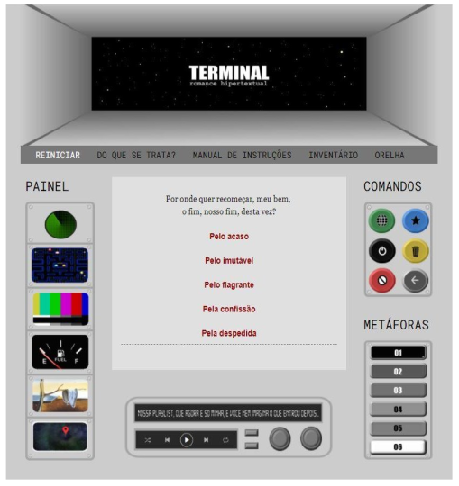  Tela inicial do romance Terminal.
