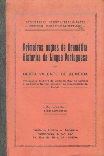Capa das Primeiras noes de Gramtica Historica da Lngua Portuguesa.