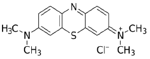 Estructura qu&iacute;mica del azul de metileno.