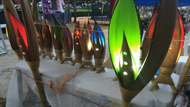 Imagem disparadora: Luminárias de bambu e sisal