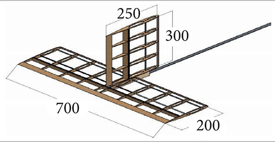A draft model of the entire tail assembly.