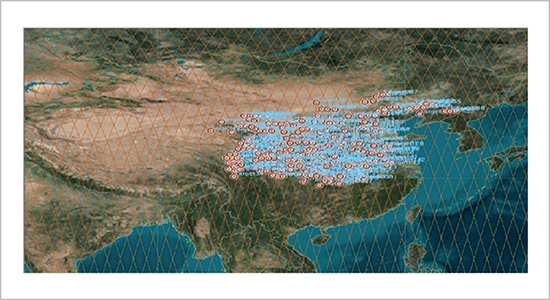 Distribution of observation targets in the map.