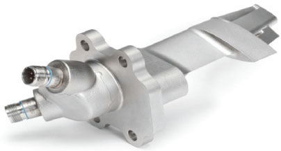 The complex part with different materials produced with 3D
								printing.
