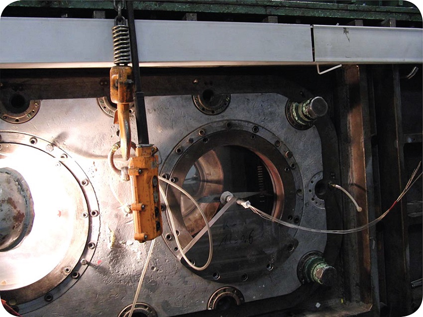 Model in test chamber.