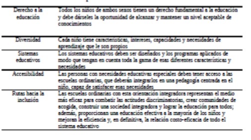 Tabla 3.
Bases promovidas en la Declaración de Salamanca