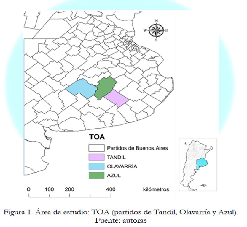 �rea de estudio TOA partidos de Tandil Olavarr�a y Azul Fuente autoras