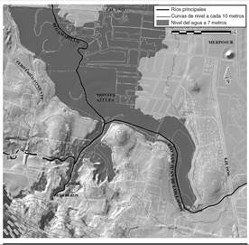Simulaci&oacute;n por inundaci&oacute;n a siete metros