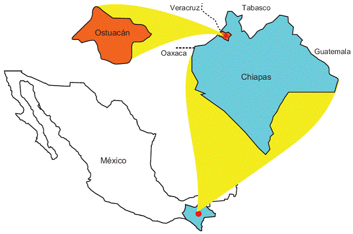 Ubicación del Municipio de Ostuacán en México