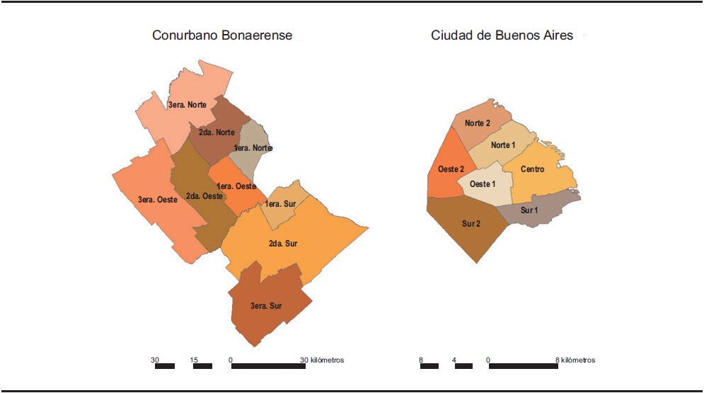Región Metropolitana de Buenos Aires: divisiones intrametropolitanas