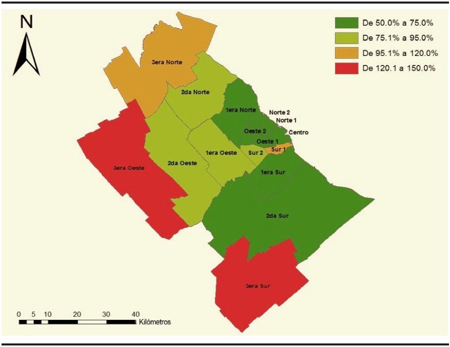 Variación porcentual de jefes/as de hogar nacidos en Bolivia, Paraguay y Perú. Región Metropolitana de Buenos Aires, 2001-2010