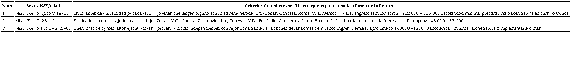 Criterios de formación de los grupos focales