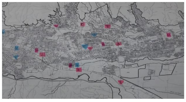 Diez puntos críticos en Ibagué, Colombia. Ubicación geográfica