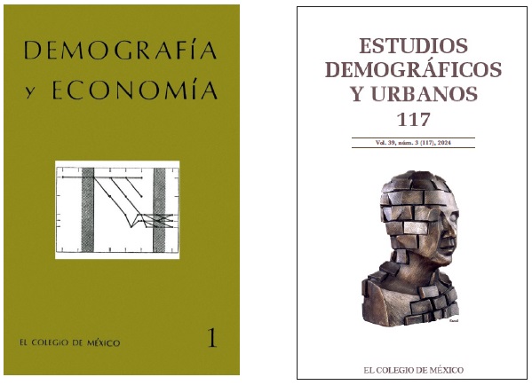 Primera portada de Demografa y Economa y la ms reciente de Estudios Demogrficos y Urbanos
