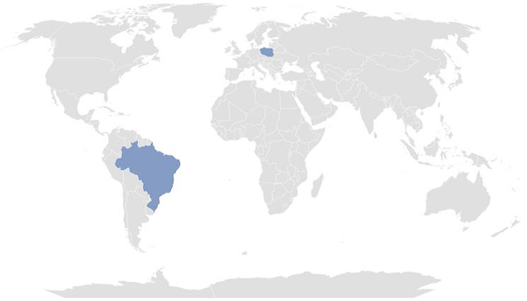 Distribuio quantitativa das pesquisas de acordo com o pas