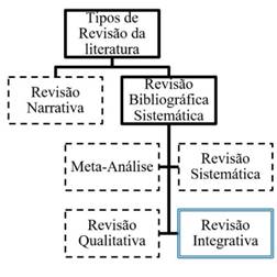 Fluxograma indicativo dos tipos de revis&atilde;o da literatura