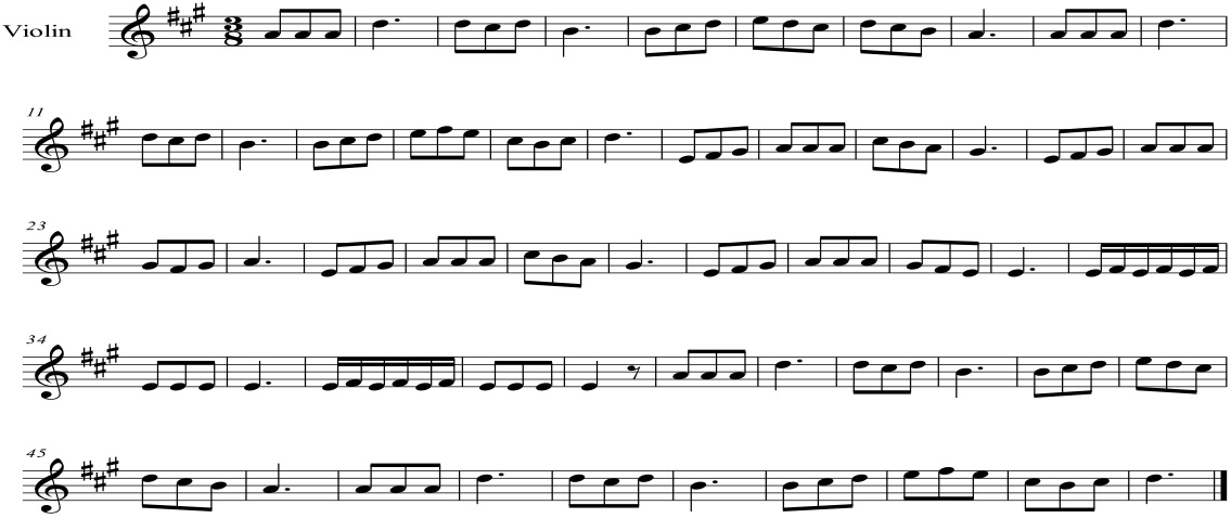 Partitura
de la nana “Gabri”