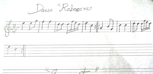 Fragmento de partichela de “Las Reboceras”elaborada por el maestro Segura Ruiz