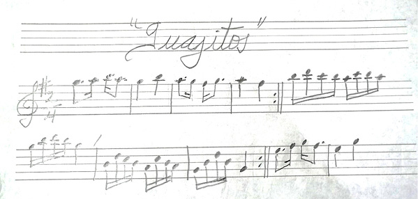 Fragmento de partichela de “Los Guajitos”elaborada por el maestro Segura Ruíz