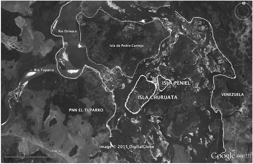 Ubicaci&oacute;n geogr&aacute;fica detallada de las
comunidades ind&iacute;genas de Isla Churuata e Isla Peniel