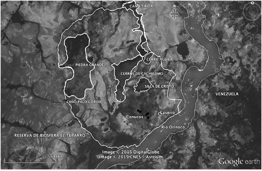 Zonas de caza de los Piaroa durante los meses de mayo a diciembre del a&ntilde;o 2009