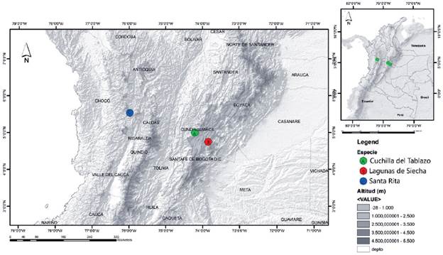 Localidades donde se realiz&oacute; la investigaci&oacute;n.