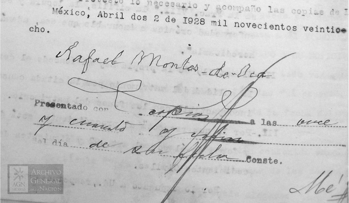 Firma del 2 de abril de 1928
