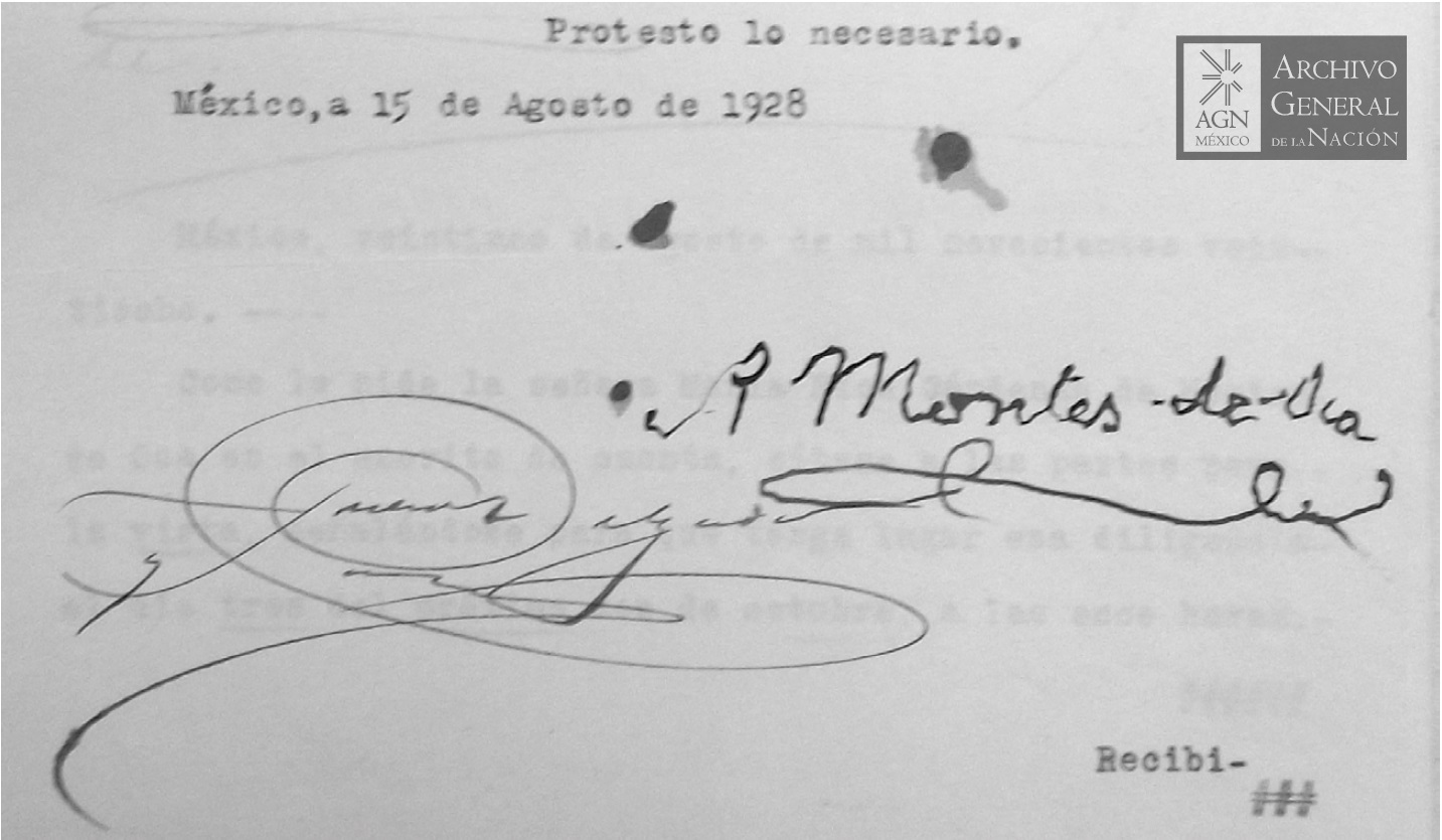 Firma del 15 de agosto de 1928