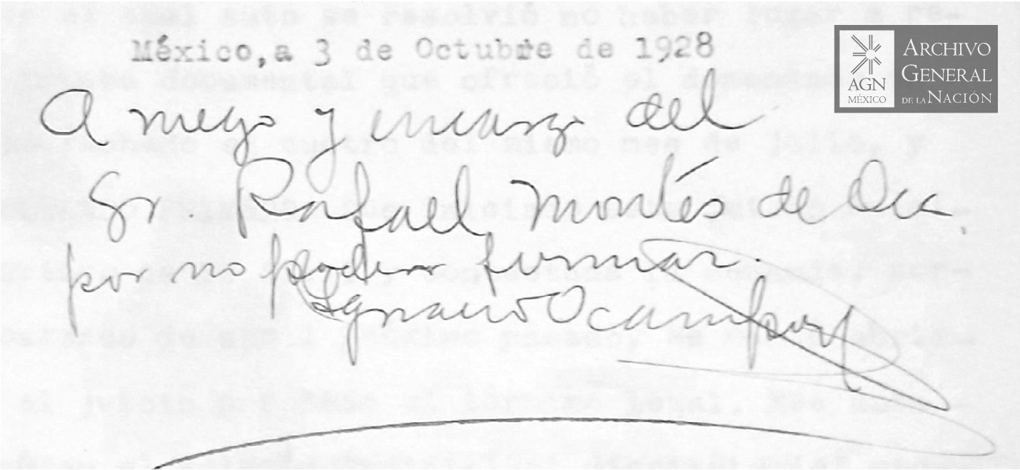 Firma del 3 de octubre de 1928