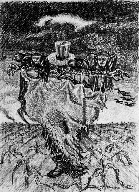 Carlos Bernasconi, Sin título, 1976 Grafito sobre papel, 50 x 32.5 cm. Donación del artista al Museo Internacional de la Resistencia Salvador Allende. Colección MSSA. Archivo MSSA. 