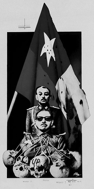 Josep Renau, Proyecto para un afiche, 1978. Offset, 40.4 x 21.6 cm. Donación del artista al Museo Internacional de la Resistencia Salvador Allende. Colección MSSA. Archivo MSSA. 