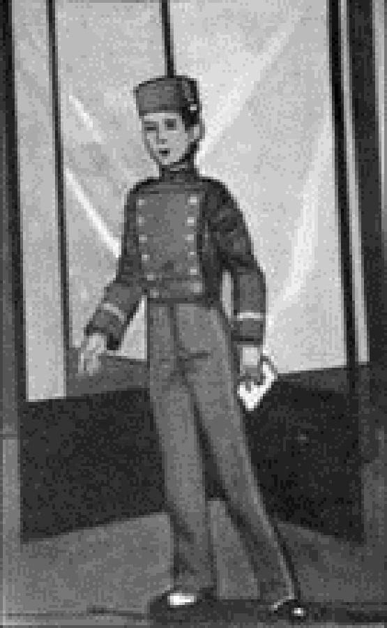 Dibujo de un botones. Fuente: Hoteler&iacute;a y Turismo (1970).