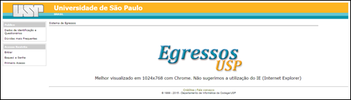 Figura
1
P&aacute;gina principal do portal de egressos da USP.