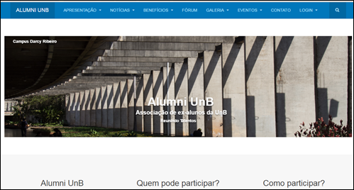 Figura
4
P&aacute;gina principal do portal de egressos da UnB.