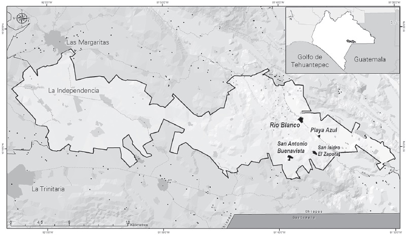Estado de Chiapas y el municipio de La Independencia