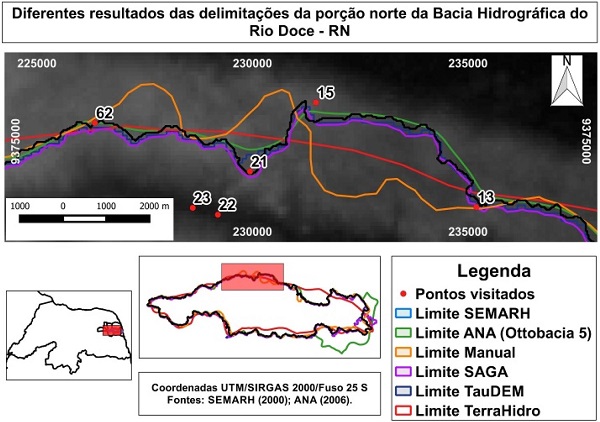 Diferença na porção centro-norte da bacia.