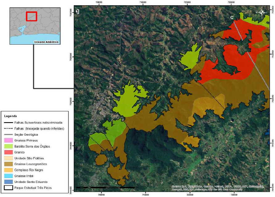  &ndash; Mapa Geol&oacute;gico do Parque Estadual dos Tr&ecirc;s Picos.