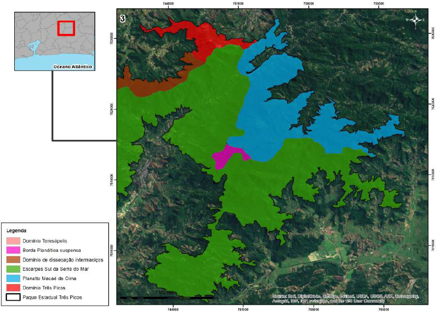  &ndash; Dom&iacute;nios
Geomorfol&oacute;gicos do Parque Estadual dos Tr&ecirc;s Picos.