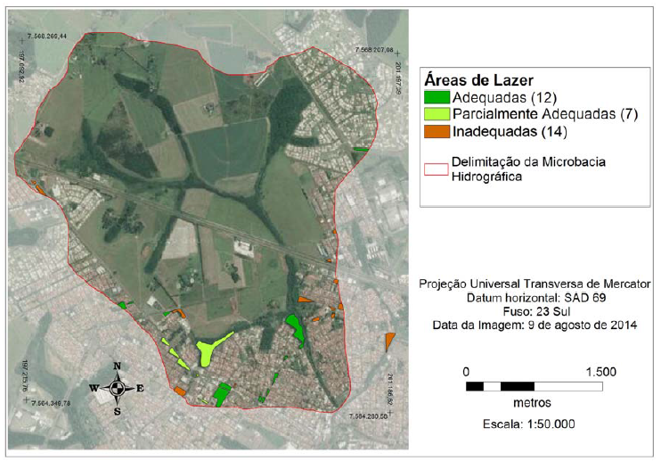 Classificação das Áreas de Lazer quanto à adequabilidade de usos.