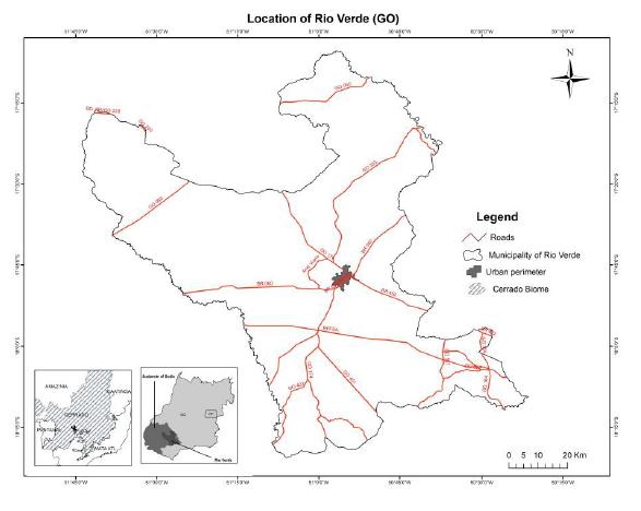 Location of Rio Verde, Goiás - Brazil.