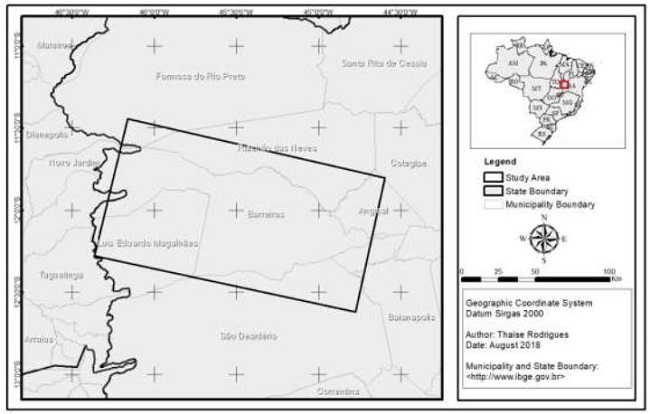 Location of the study area in western Bahia.