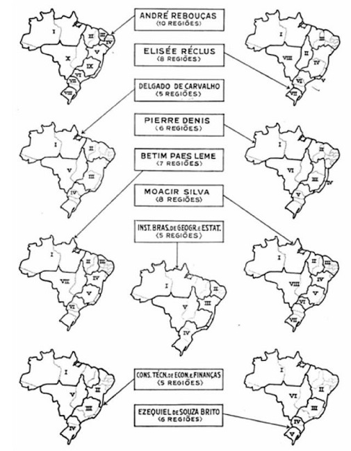Brazil&rsquo;s regional division according to its authors. 