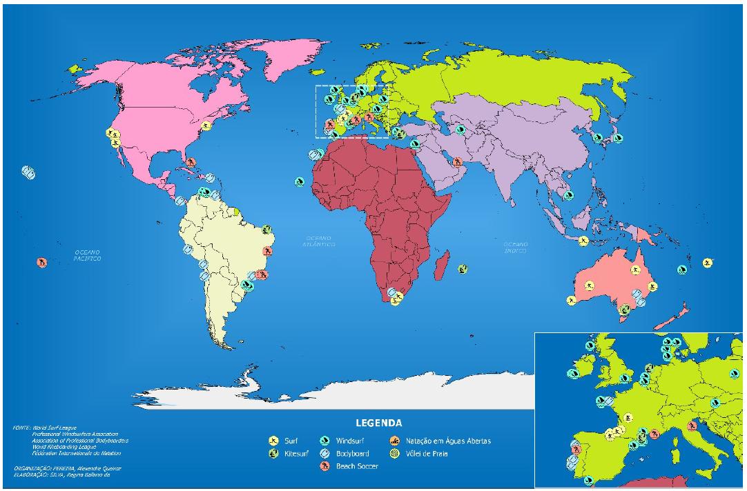 Worldwide circuits of coastal sports.