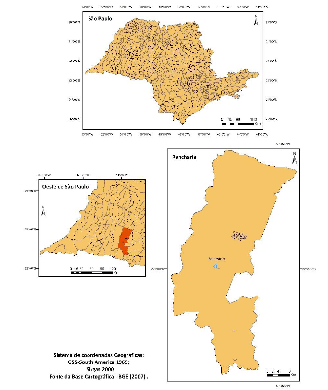 Mapa de localização de Rancharia/SP.
