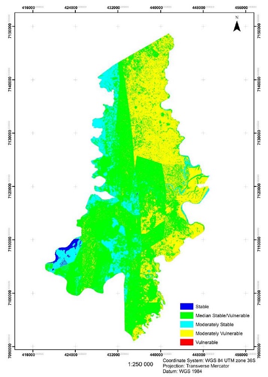 Boane District Soil Loss Vulnerability Map (2018).