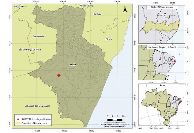 Location of the city of Recife.