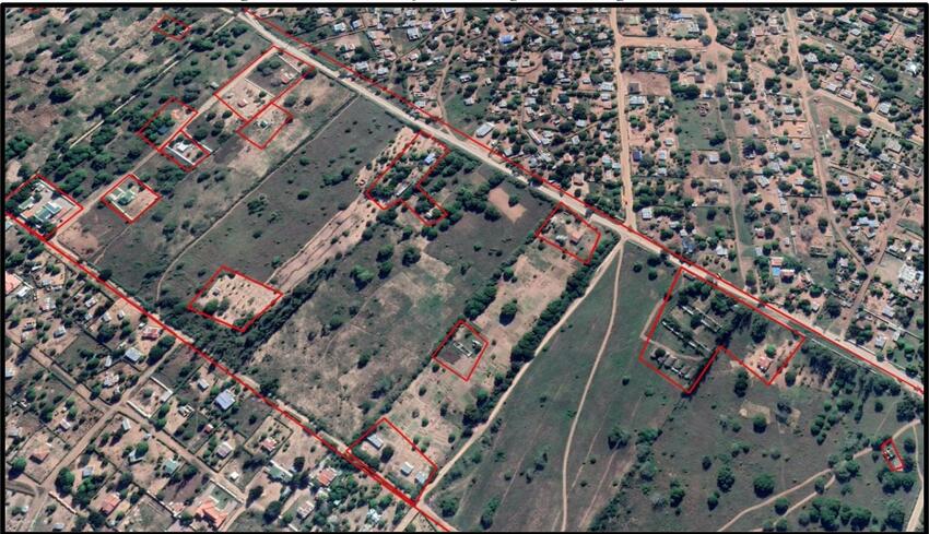 Vetorização da imagem no Google Earth.