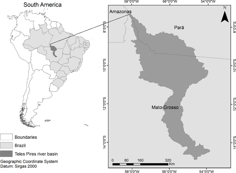 Location of the Teles Pires river basin.