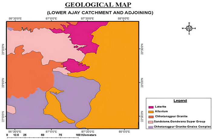 Geological map of lower Ajay and adjoining area