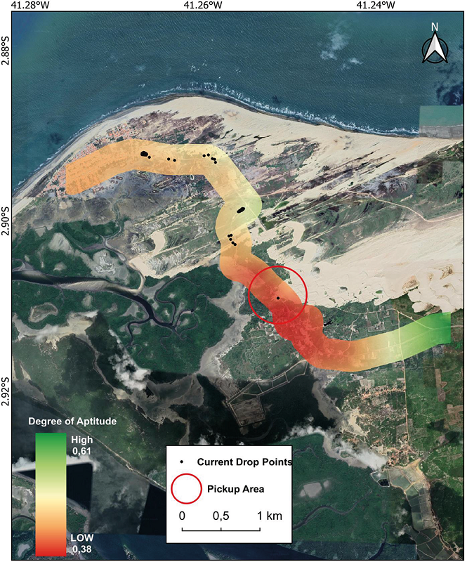 Areas with greater suitability for the creation of disposal sites.