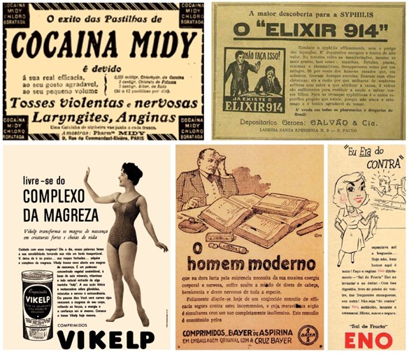 An�ncios hist�ricos revelam pr�ticas antigas de marketing de medicamentos no Brasil, incluindo produtos farmac�uticos question�veis e a medicaliza��o de quest�es socioculturais.